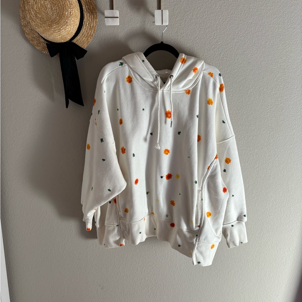 Free People Movement Sprint to the Finish Printed Floral Hoodie Small